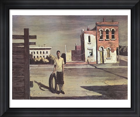 Framed Boy with a Tire Print