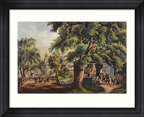 Framed Village Blacksmith Print
