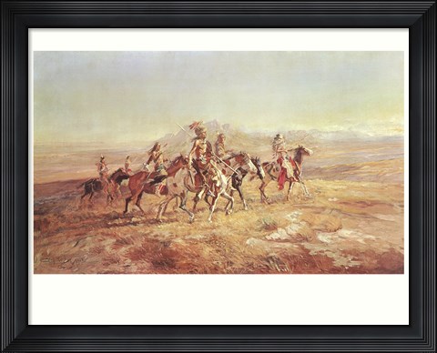 Framed Sun River War Party Print