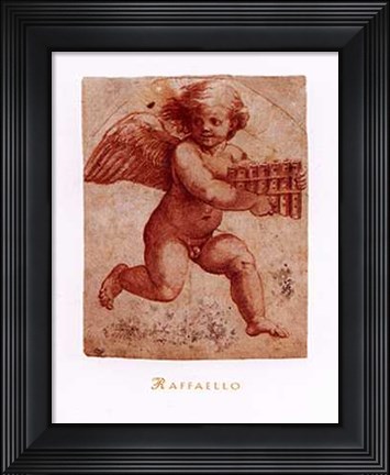 Framed Angelo Con Flauto Print
