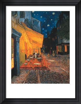 Framed Cafe Terrace on the Place du Forum, Arles, at Night, c.1888 Print