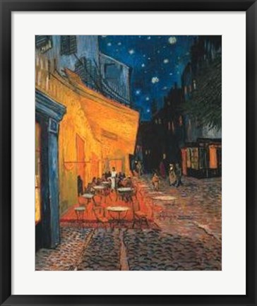 Framed Cafe Terrace on the Place du Forum, Arles, at Night, c.1888 Print
