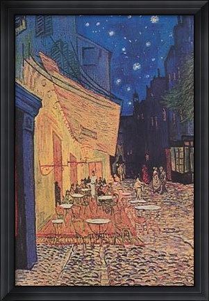 Framed Cafe Terrace on the Place du Forum, Arles, at Night, c.1888 Print