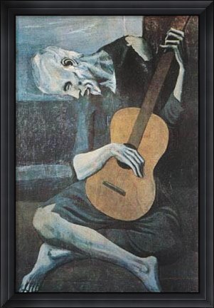 Framed Old Guitarist Print