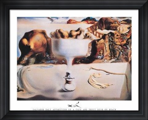 Framed Apparition Of Face And Fruit Dish On A B Print