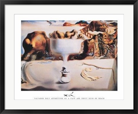 Framed Apparition Of Face And Fruit Dish On A B Print