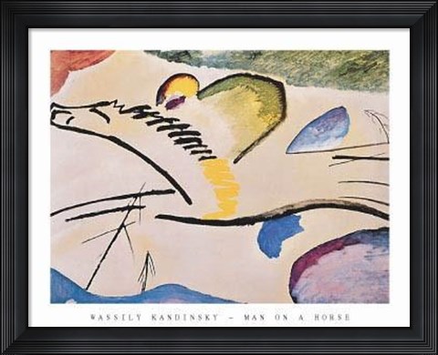 Framed Man On A Horse Print