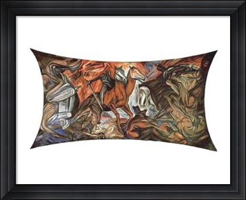 Framed Two-Headed Horse Print