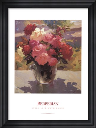 Framed Still Life with Roses Print