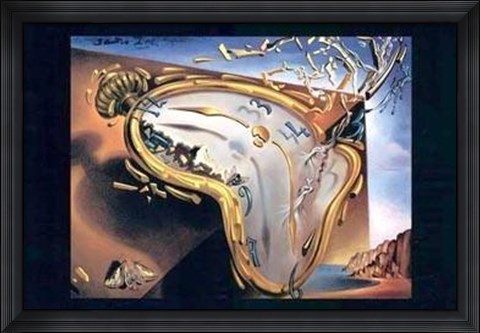 Framed Melting Clock At Moment Of First Explosi Print
