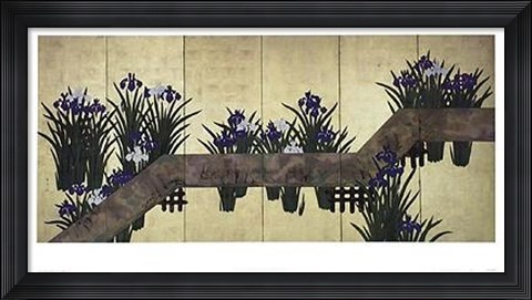 Framed Iris By Plank Bridge Print