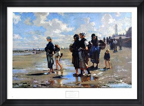 Framed Oyster Gatherers At Cancale Print