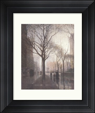 Framed Plaza After The Rain Print