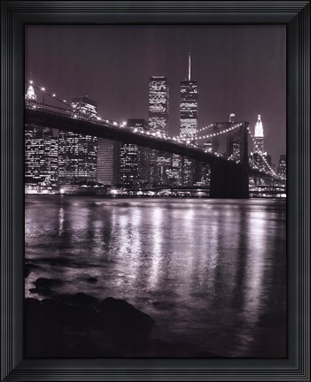 Framed Night View Brook Brdgman Skyline Print