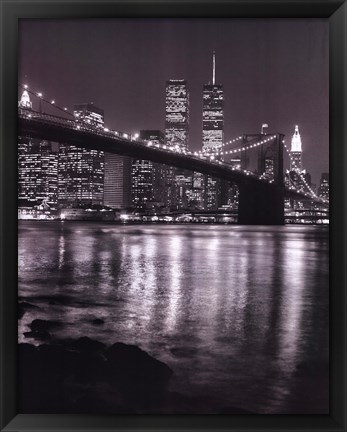 Framed Night View Brook Brdgman Skyline Print