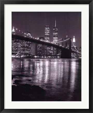 Framed Night View Brook Brdgman Skyline Print