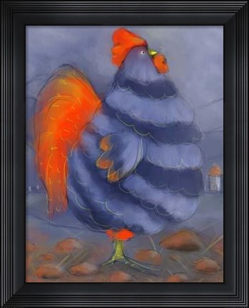Framed Chicken Pebbles Print