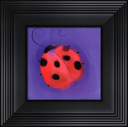 Framed Ladybug On Blue Print