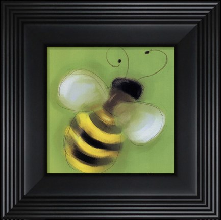 Framed Bee On Green Print