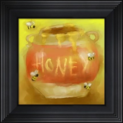 Framed Honey Pot And Bees Print