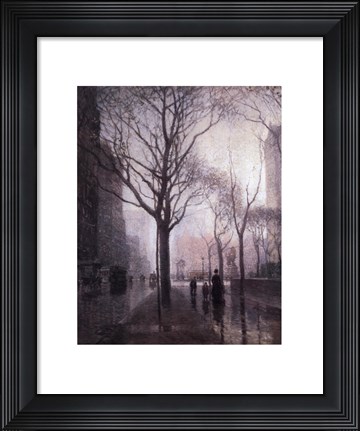 Framed Plaza After the Rain Print