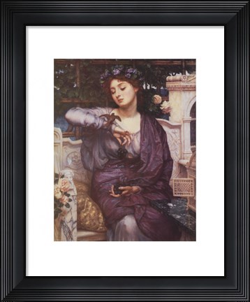 Framed Libra and Her Sparrow 1907 Print