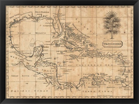 Framed Caribbean 1806 Print