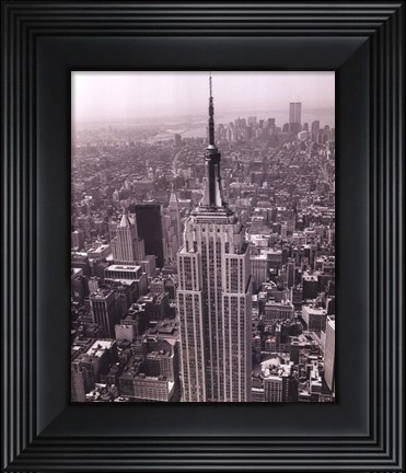 Framed Empire State Building / World Trade Center Print