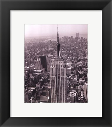 Framed Empire State Building / World Trade Center Print