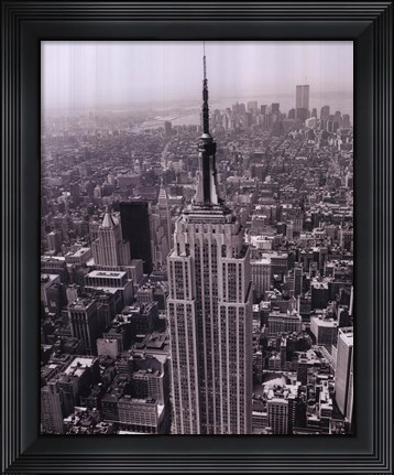 Framed Empire State Building / World Trade Center Print