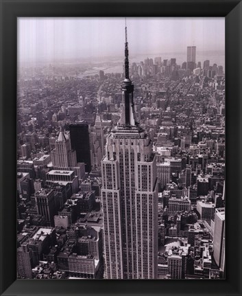 Framed Empire State Building / World Trade Center Print