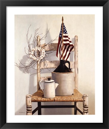 Framed Chair With Jug And Flag Print