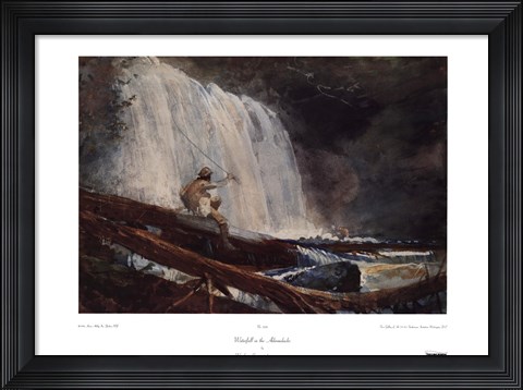 Framed Waterfall In The Adirondacks Print