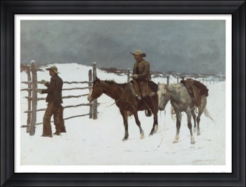 Framed Fall Of The Cowboy Print