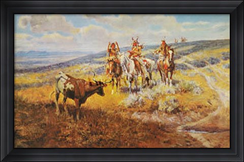 Framed White Man&#39;s Buffalo Print