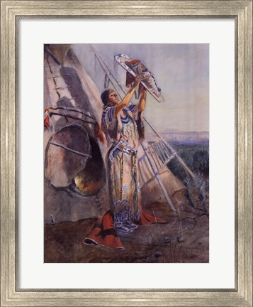 Framed Sun Worship In Montana Print