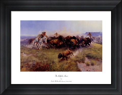 Framed Buffalo Hunt Print