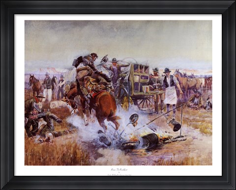 Framed Bronc To Breakfast Print