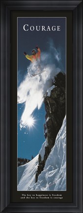 Framed Courage-Snowboard Print