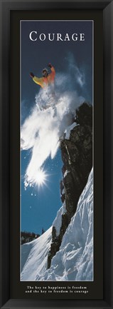 Framed Courage-Snowboard Print