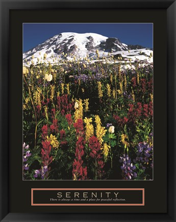 Framed Serenity - Mt. Rainier Print