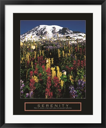 Framed Serenity - Mt. Rainier Print