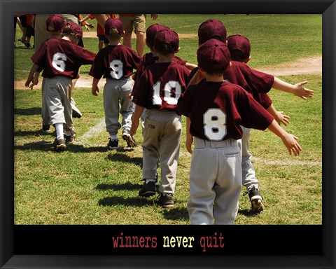 Framed Winners Never Quit Print