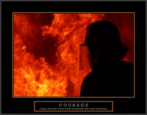 Framed Courage - Fireman Print