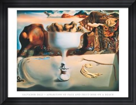 Framed Apparition Of Face And Fruit Dish On A B Print