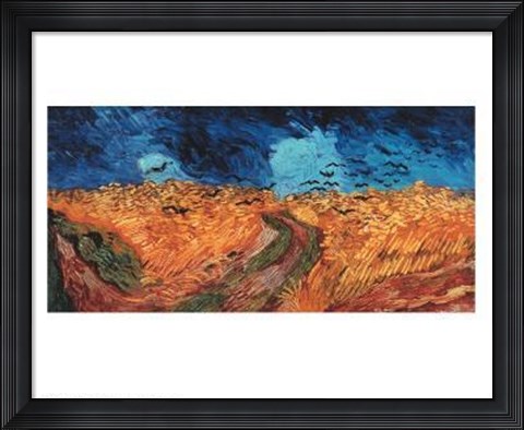 Framed Wheatfield With Crows, 1890 Print