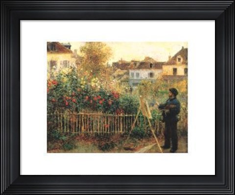 Framed Monet Painting in his Garden at Argenteuil, c.1873 Print