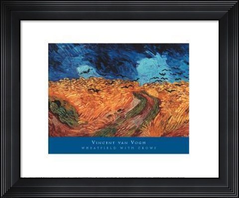 Framed Wheatfield With Crows, 1890 Print