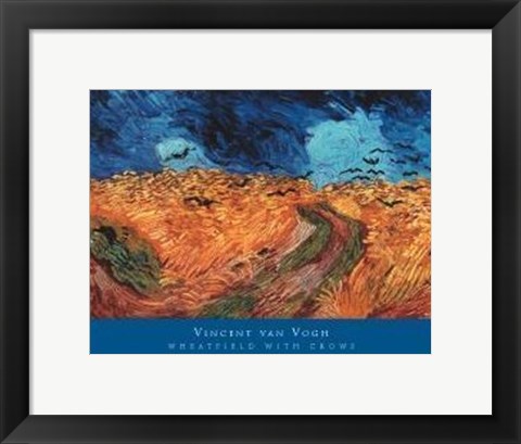 Framed Wheatfield With Crows, 1890 Print