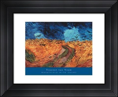 Framed Wheatfield With Crows, 1890 Print